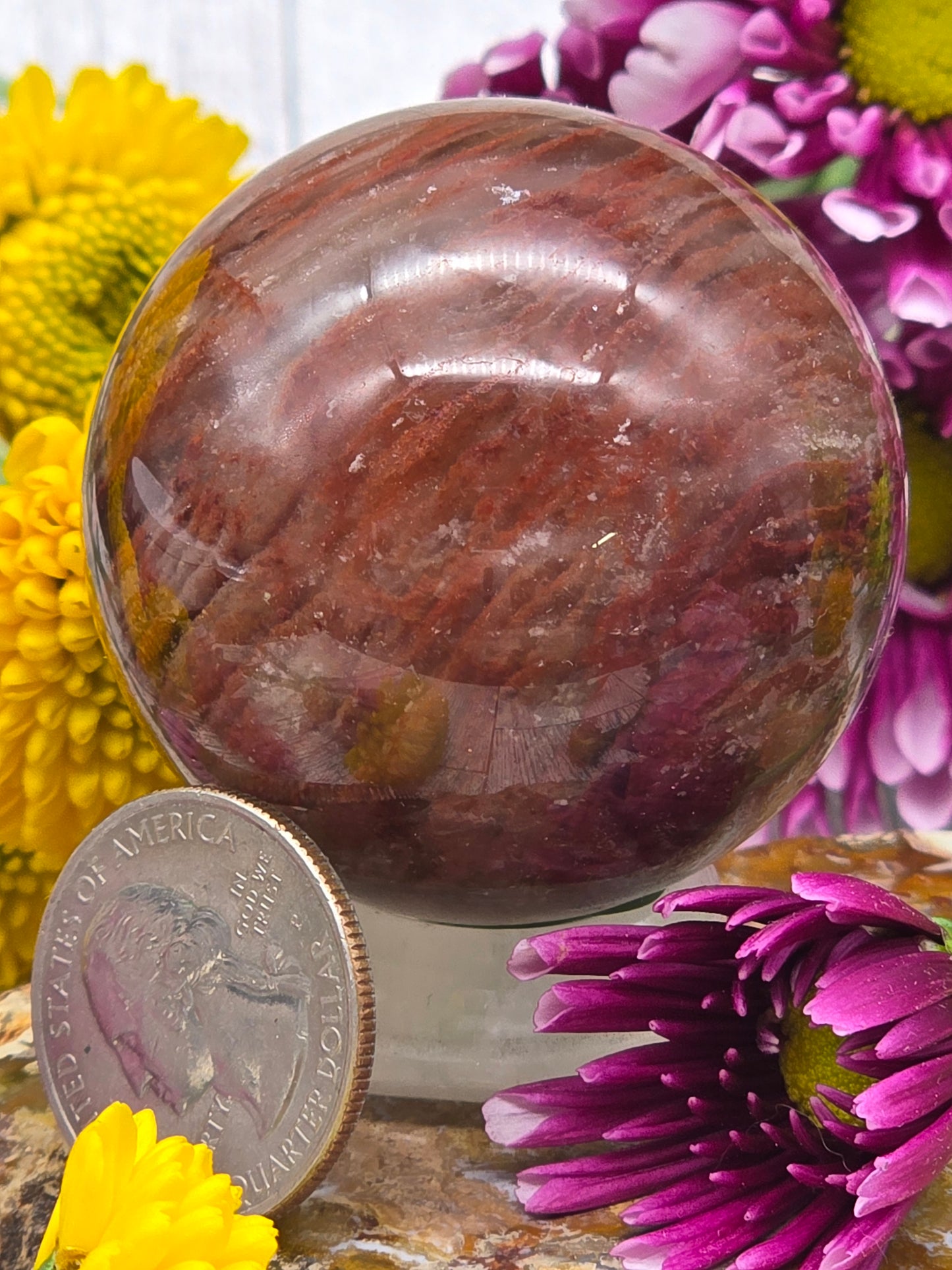 Thousand Layer Garden Quartz Sphere