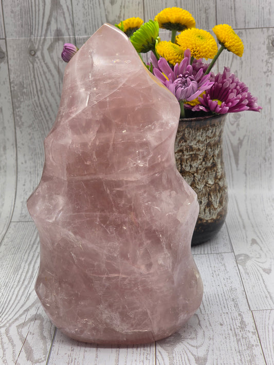 Large Rose Quartz Flame