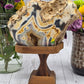 Agate Geode with Druzy on Handmade Wood Stand
