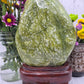Serpentine Jade Freeform On Wood Stand