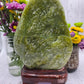 Serpentine Jade Freeform On Wood Stand