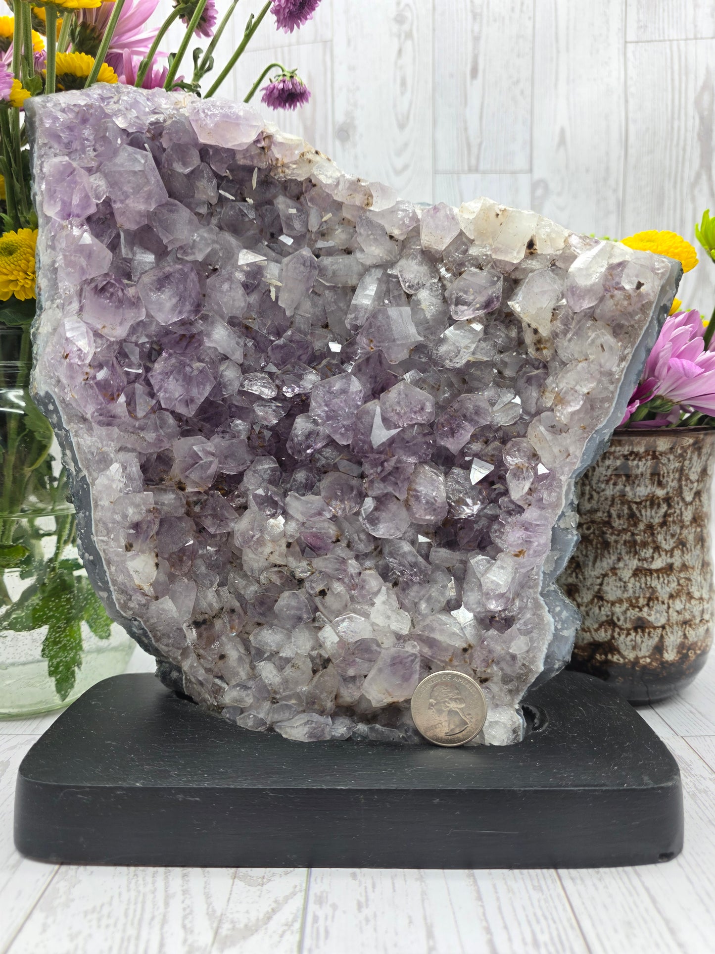 Amethyst Free Form On Wood Stand