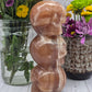 Honey Calcite Triple Skull
