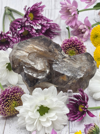 Elestial Smokey Quartz Cluster