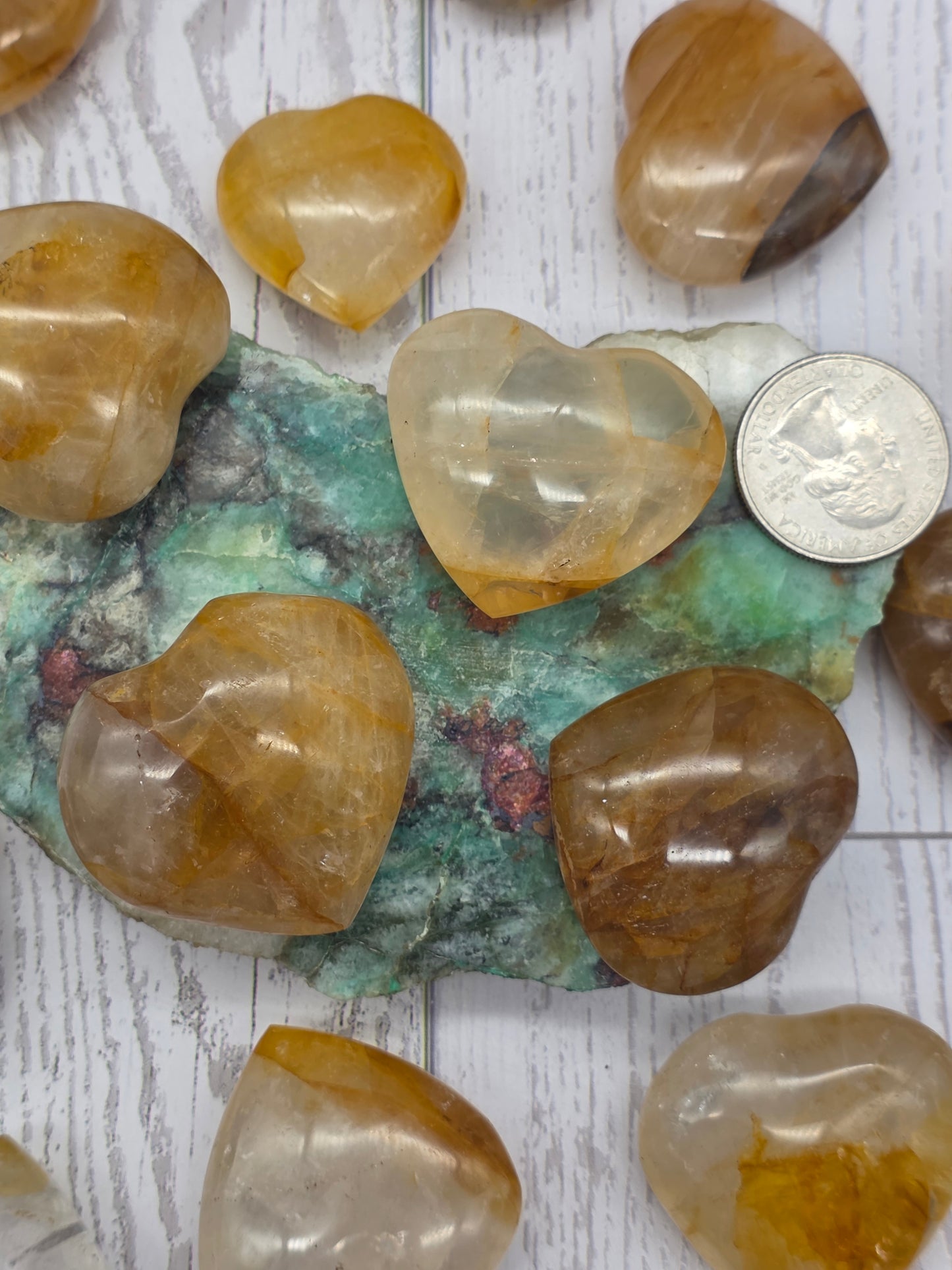 Golden Healer Quartz Heart