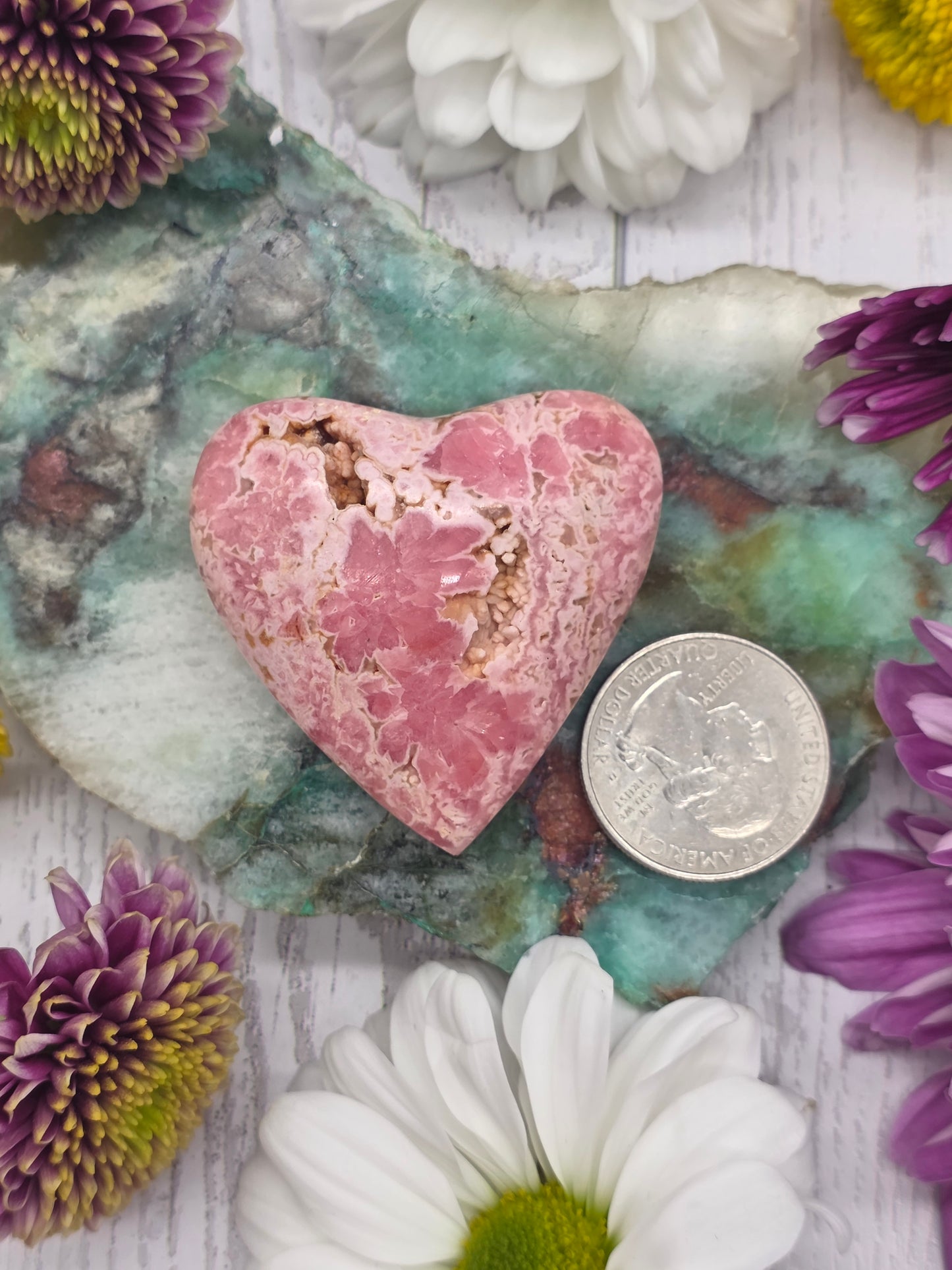 Rhodochrosite Heart