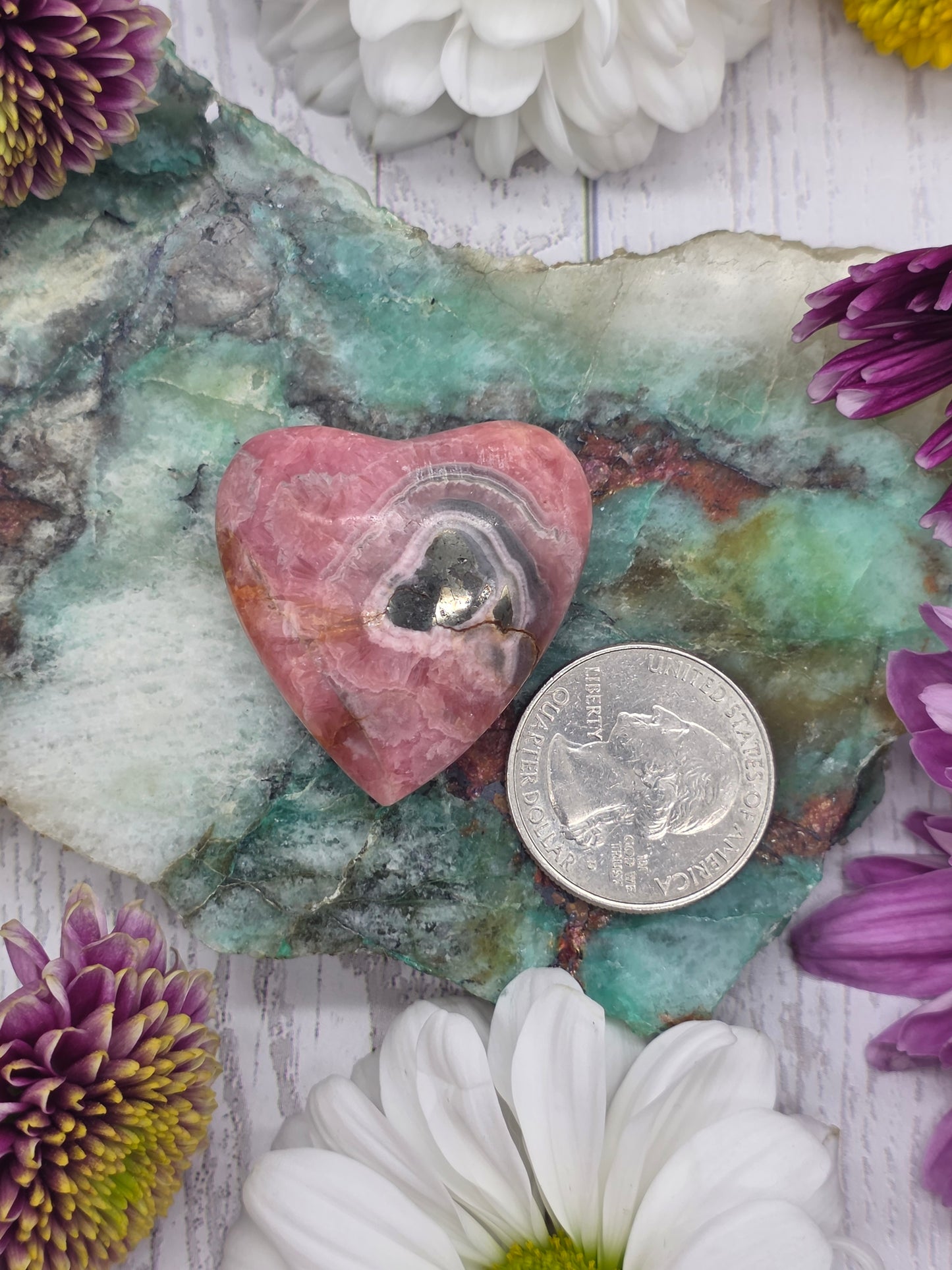 Rhodochrosite Heart