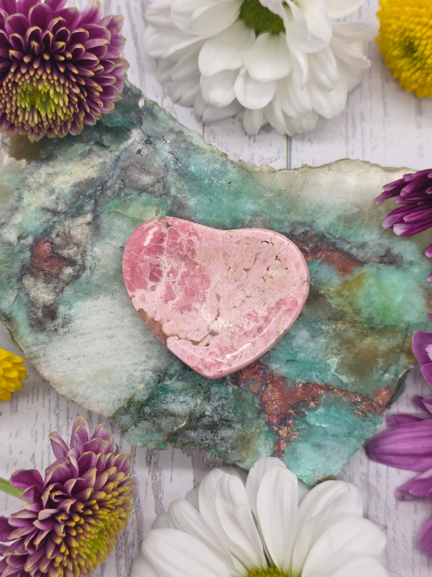 Rhodochrosite Heart Worry Stone