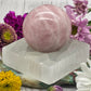 Large Selenite Square Sphere Stand