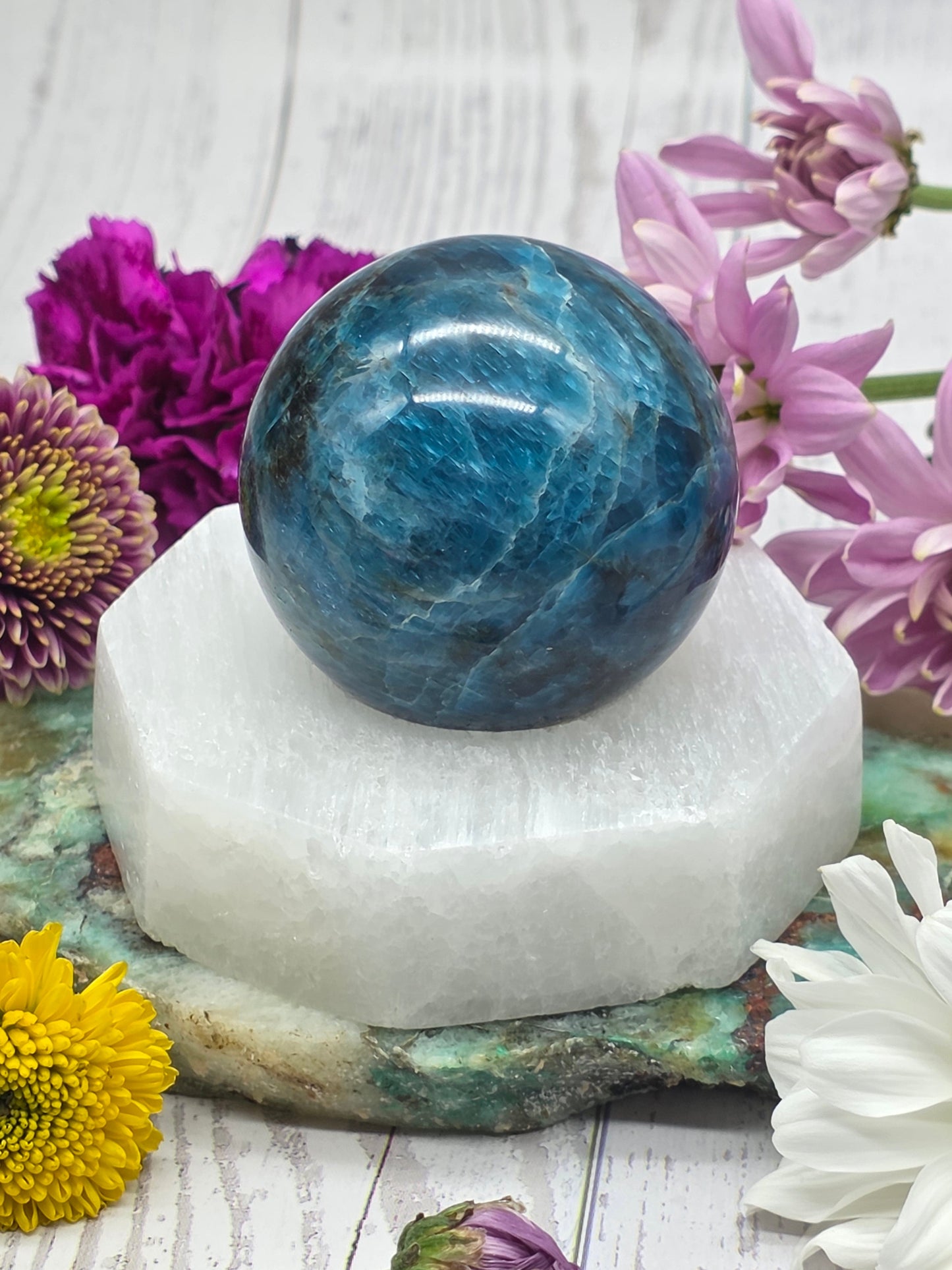 Selenite Hexagon Sphere Stand