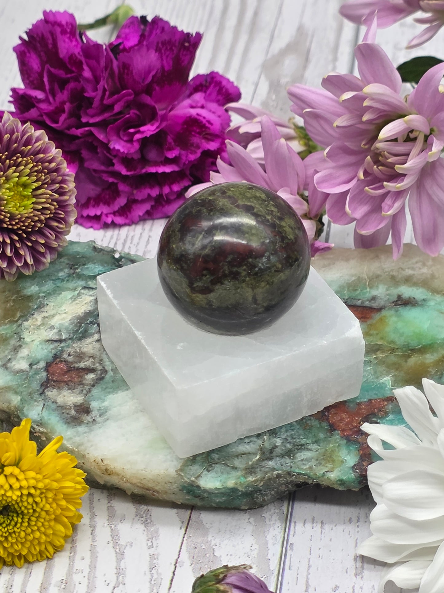 Square Selenite Sphere Stand