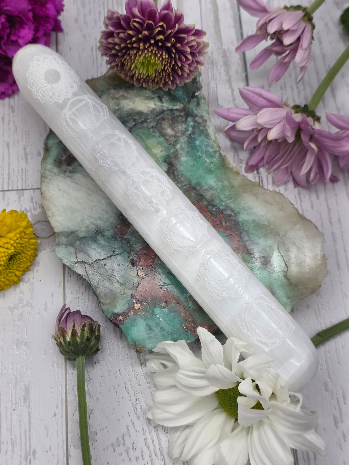 Selenite Chakra Wand