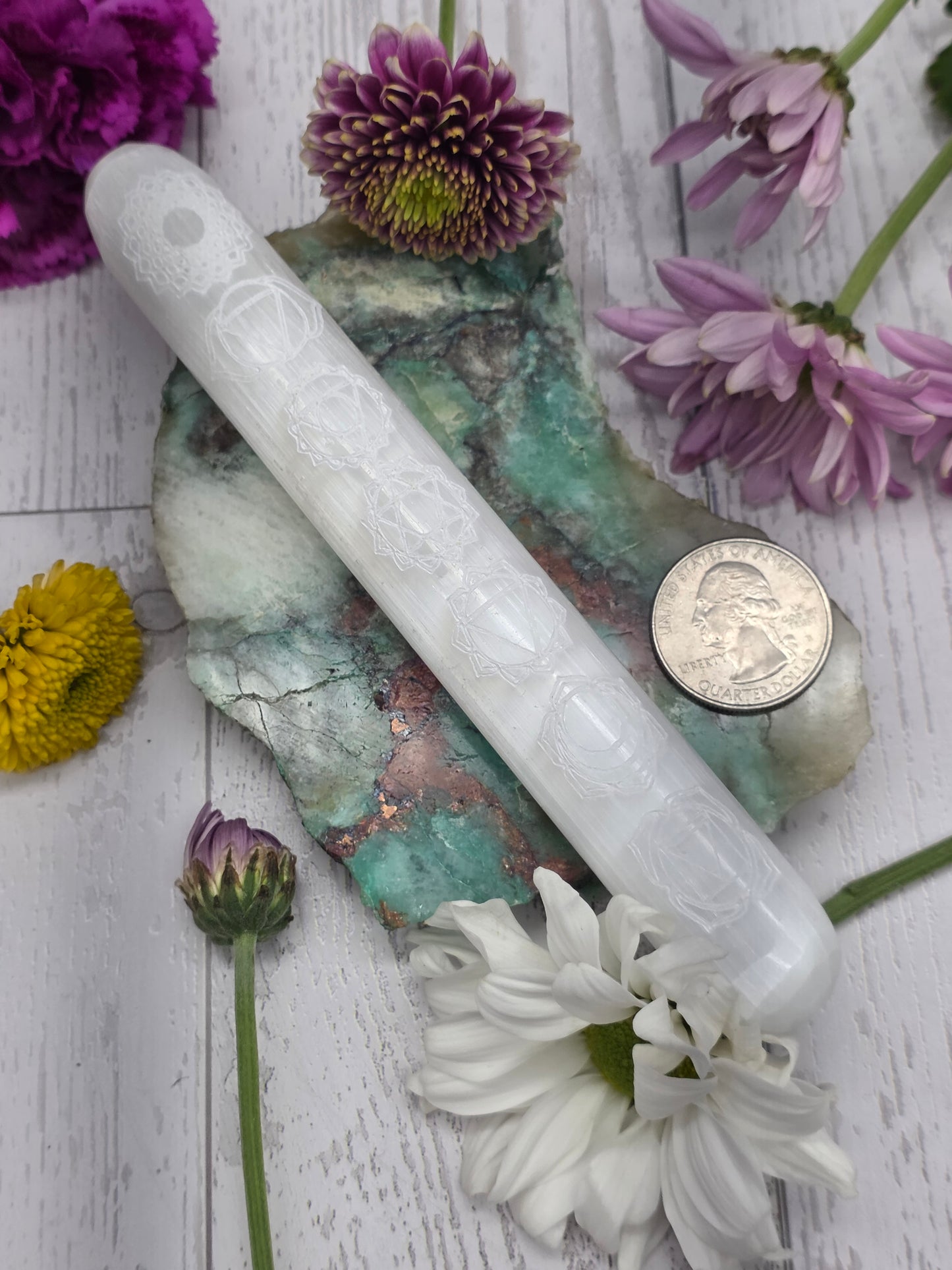 Selenite Chakra Wand