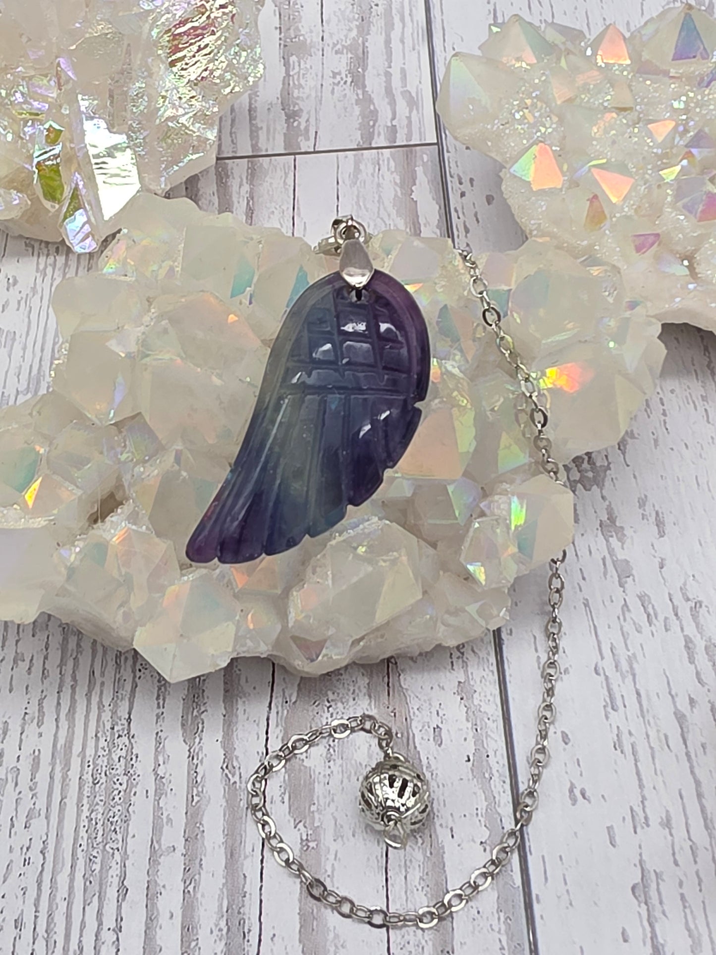Fluorite Angel Wing Pendulum