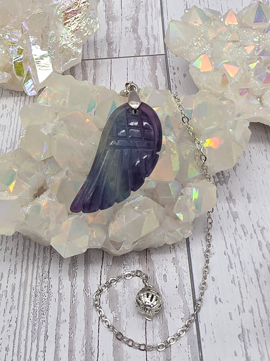 Fluorite Angel Wing Pendulum