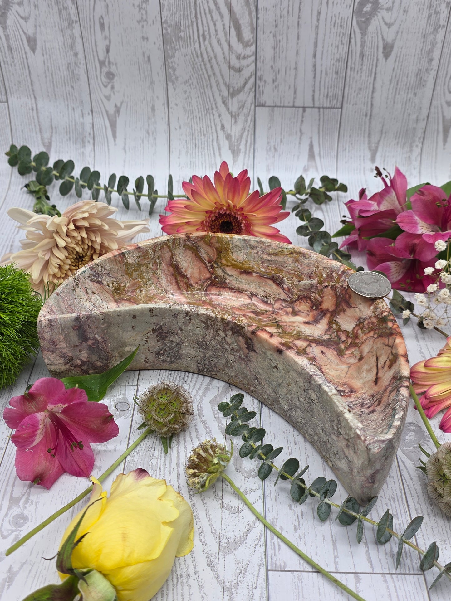 Pink Jasper Moon Bowl