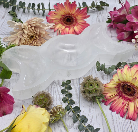 Selenite Triple Moon Bowl