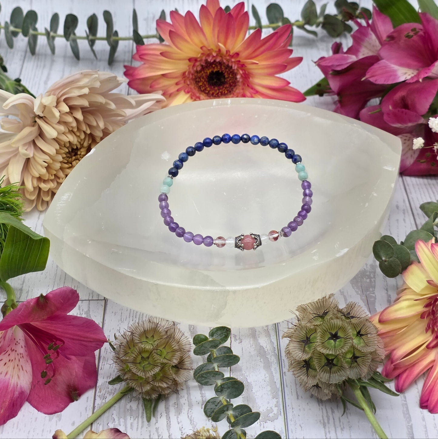 Large Selenite Eye Shaped Bowl