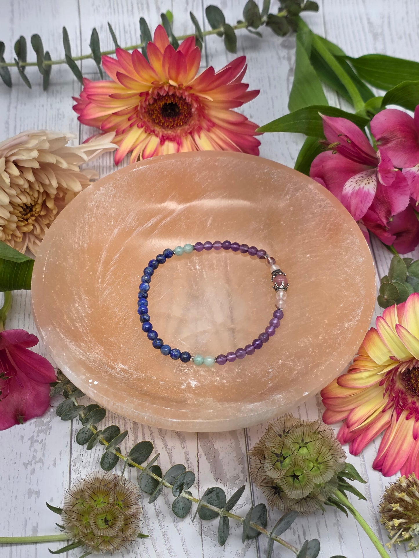 Peach Selenite Bowl