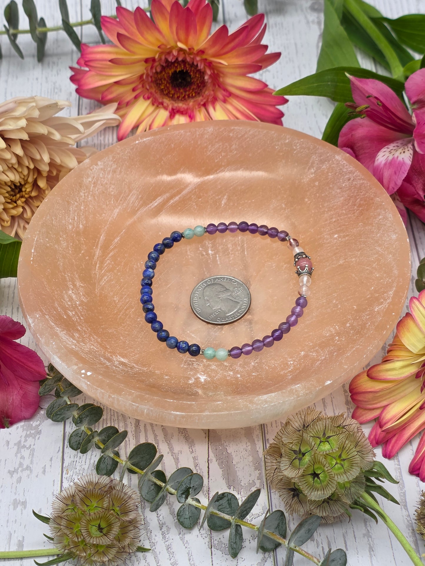Peach Selenite Bowl