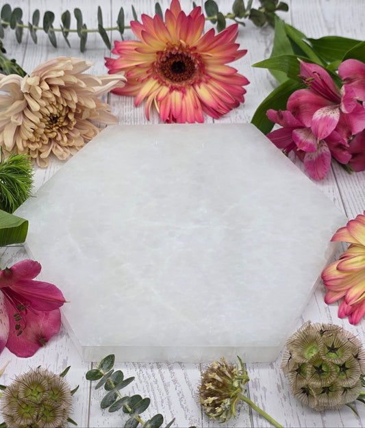 Selenite Hexagon Charging Plate