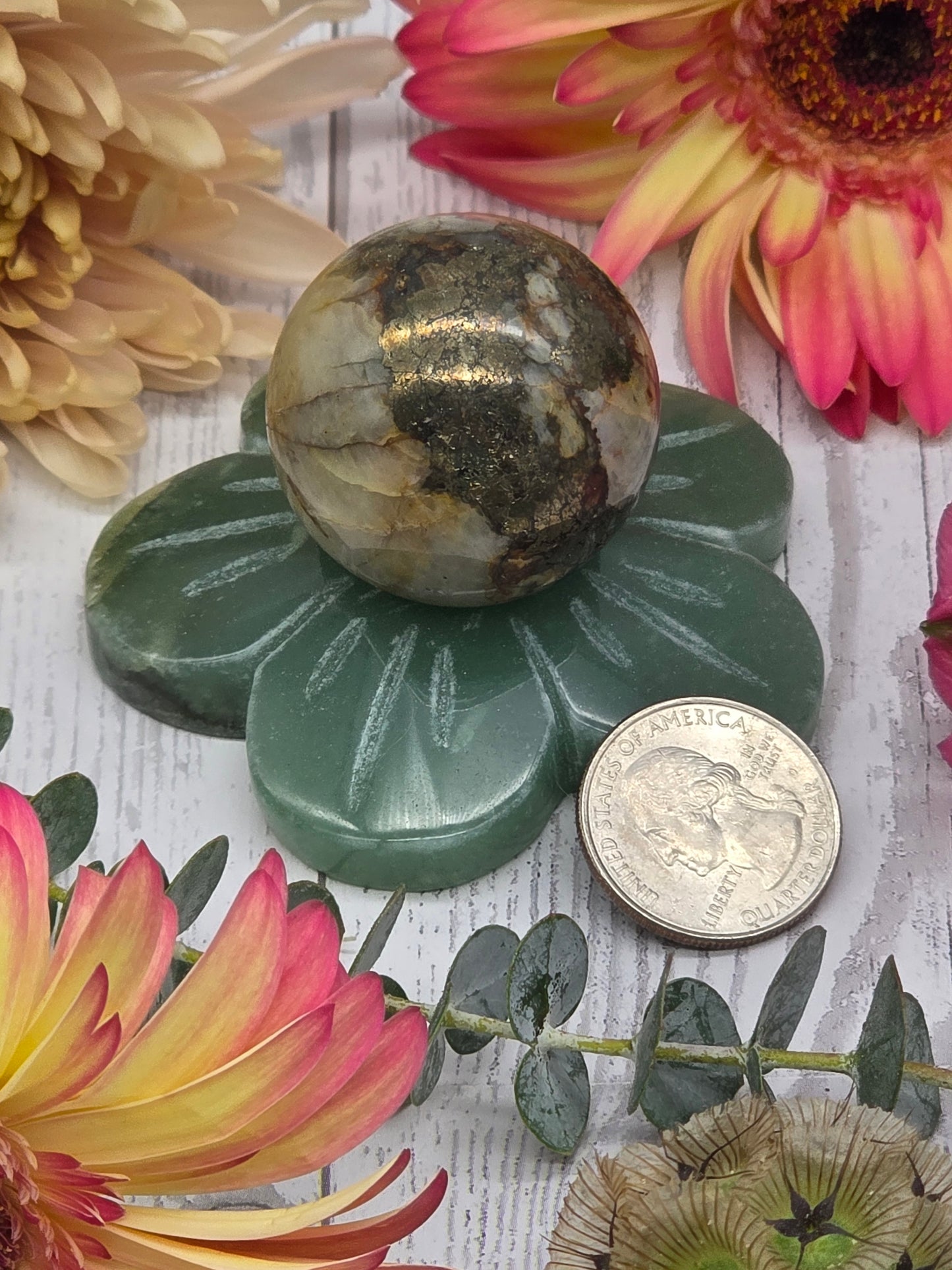 Crystal Flower Sphere Stand