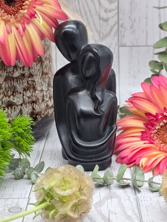 Obsidian Couple Carving