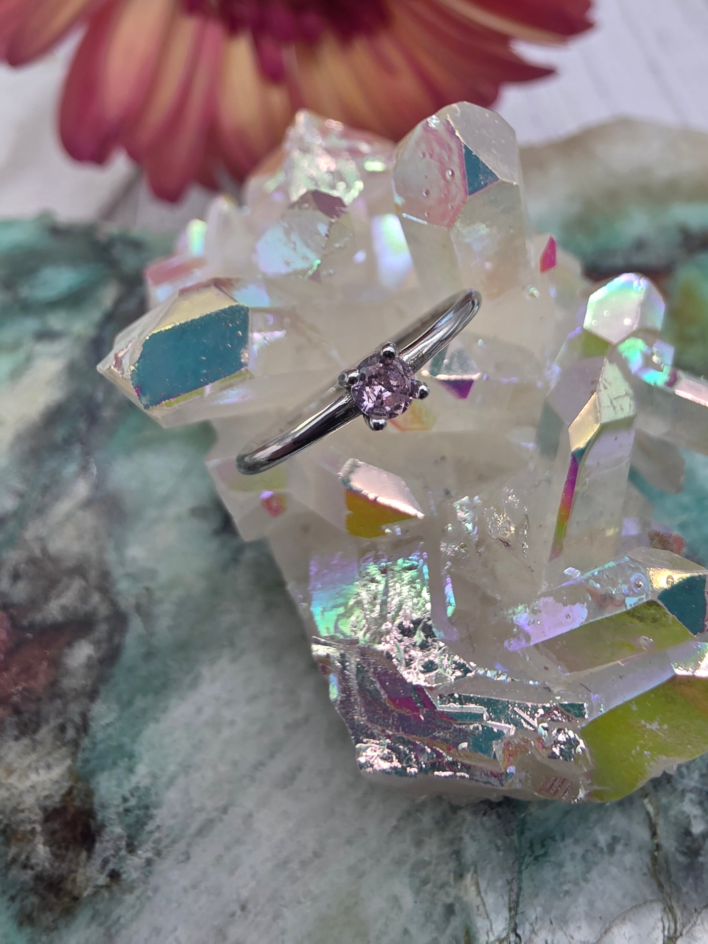 Pink Cubic Zirconia Ring