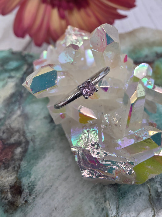 Pink Cubic Zirconia Ring
