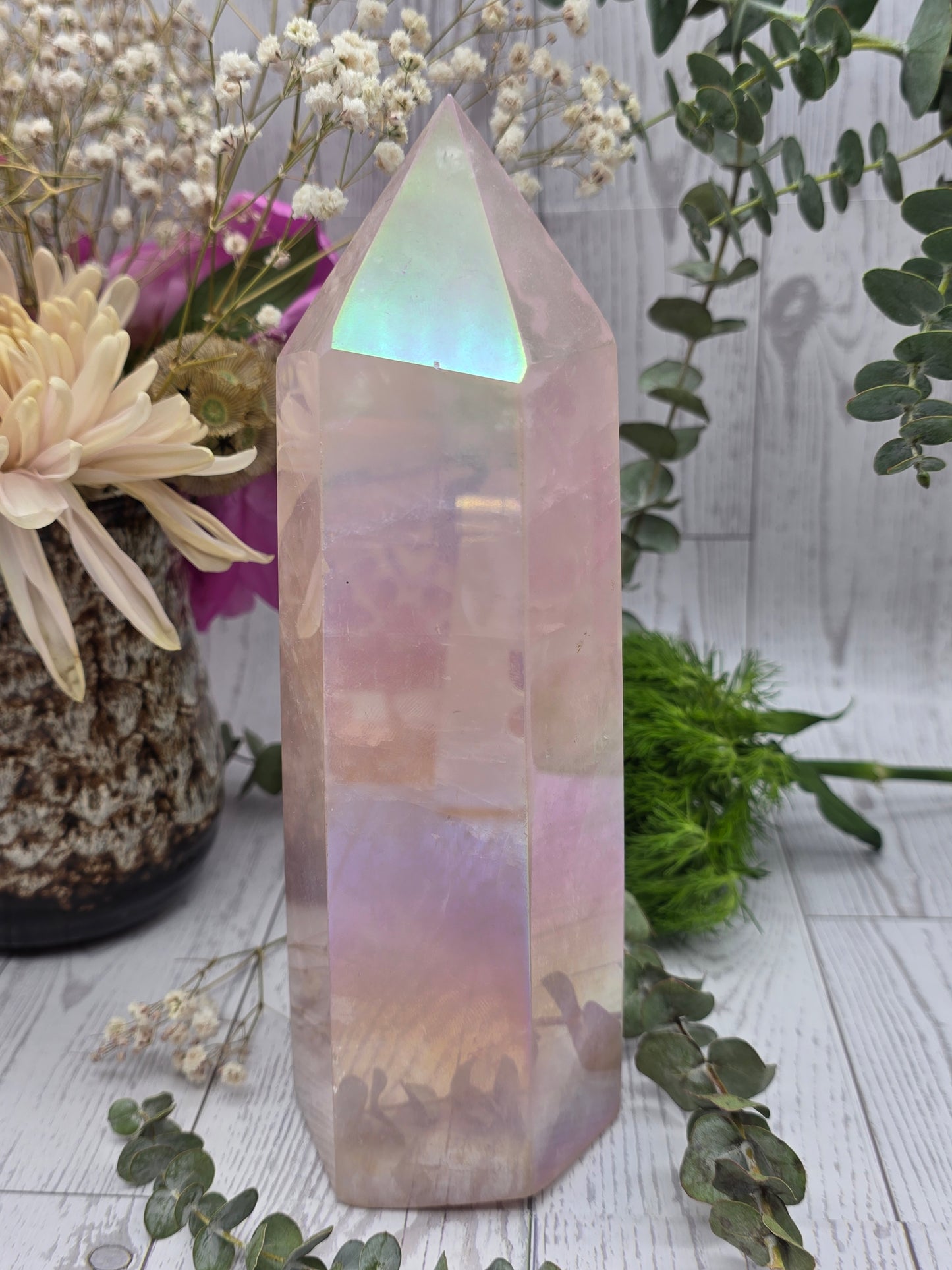 Aura Rose Quartz Tower