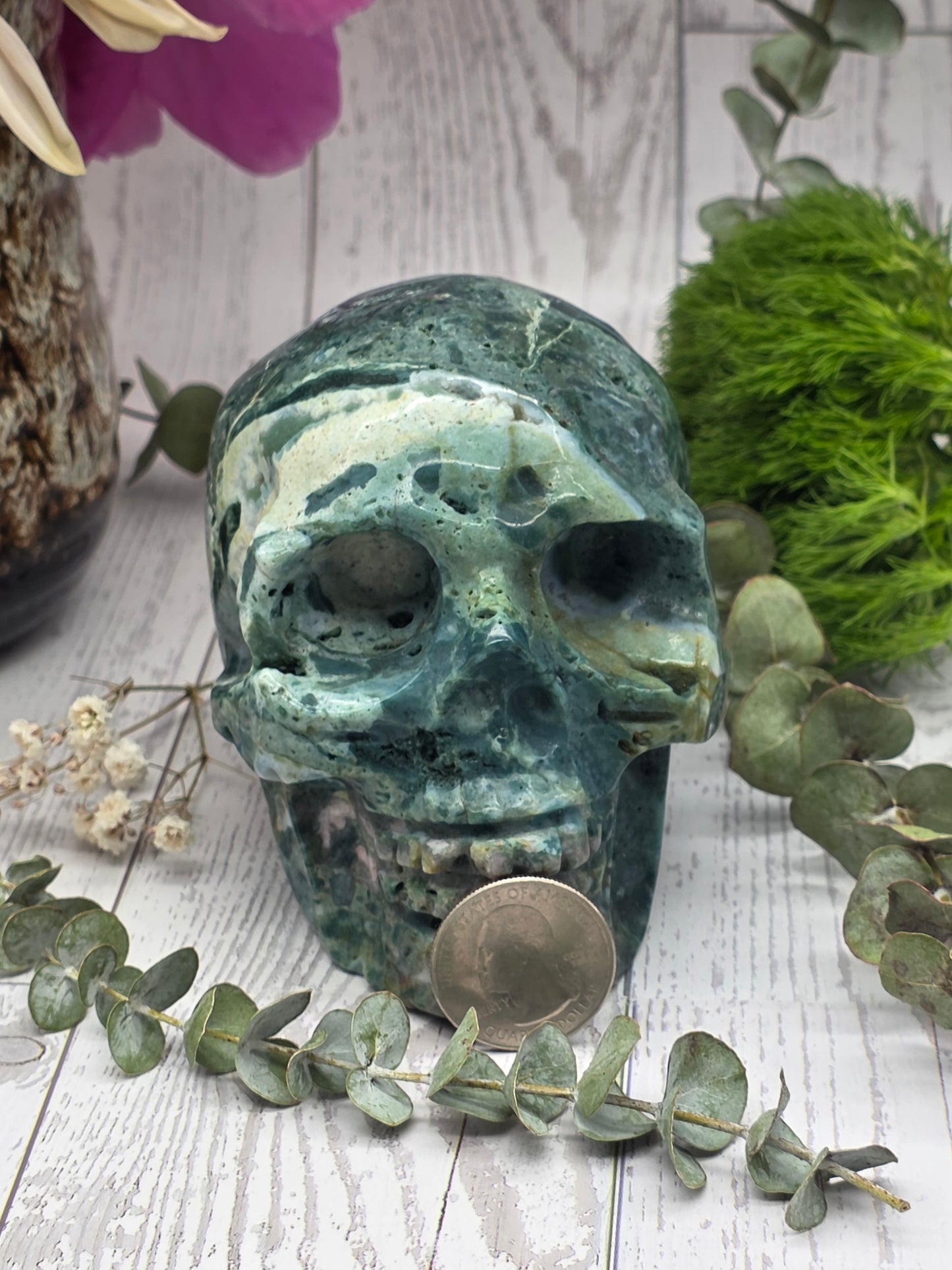 Ocean Jasper Skull