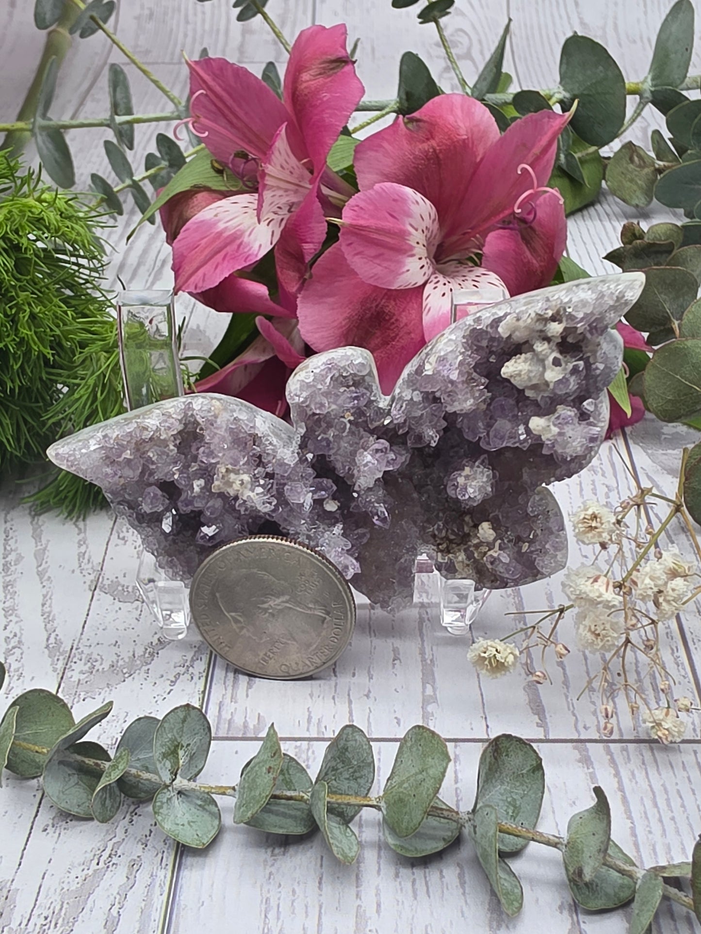 Amethyst Butterfly Carving