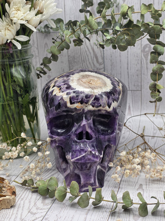 Flower Amethyst Skull