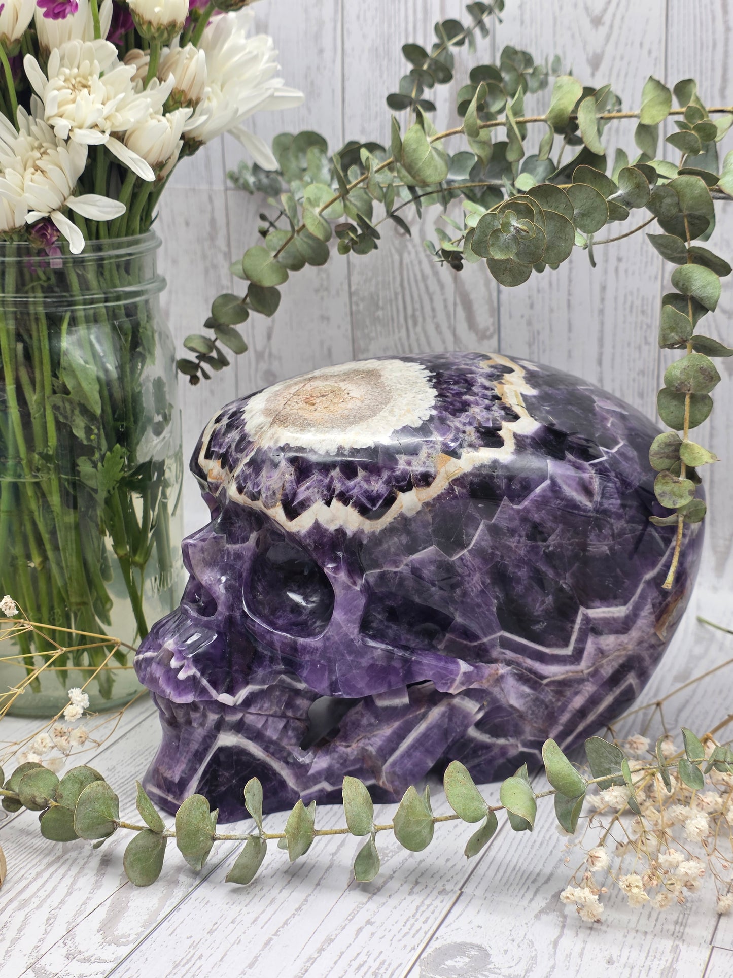 Flower Amethyst Skull