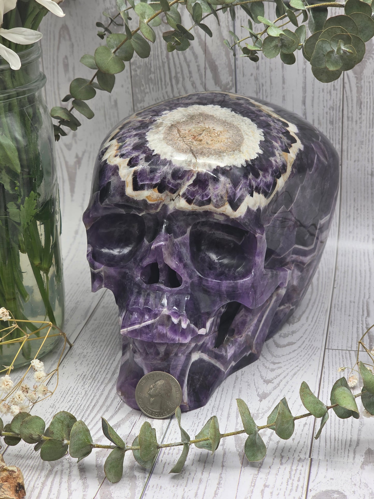 Flower Amethyst Skull