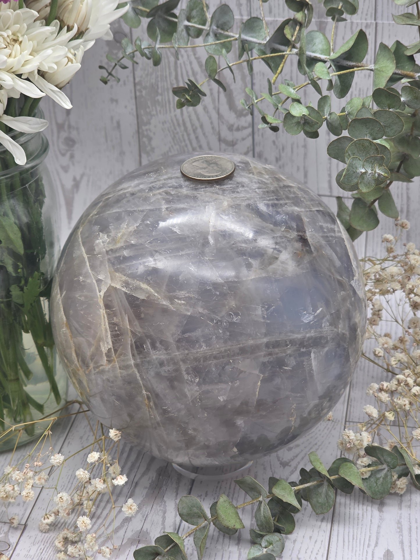 Extra Large Blue Quartz Sphere