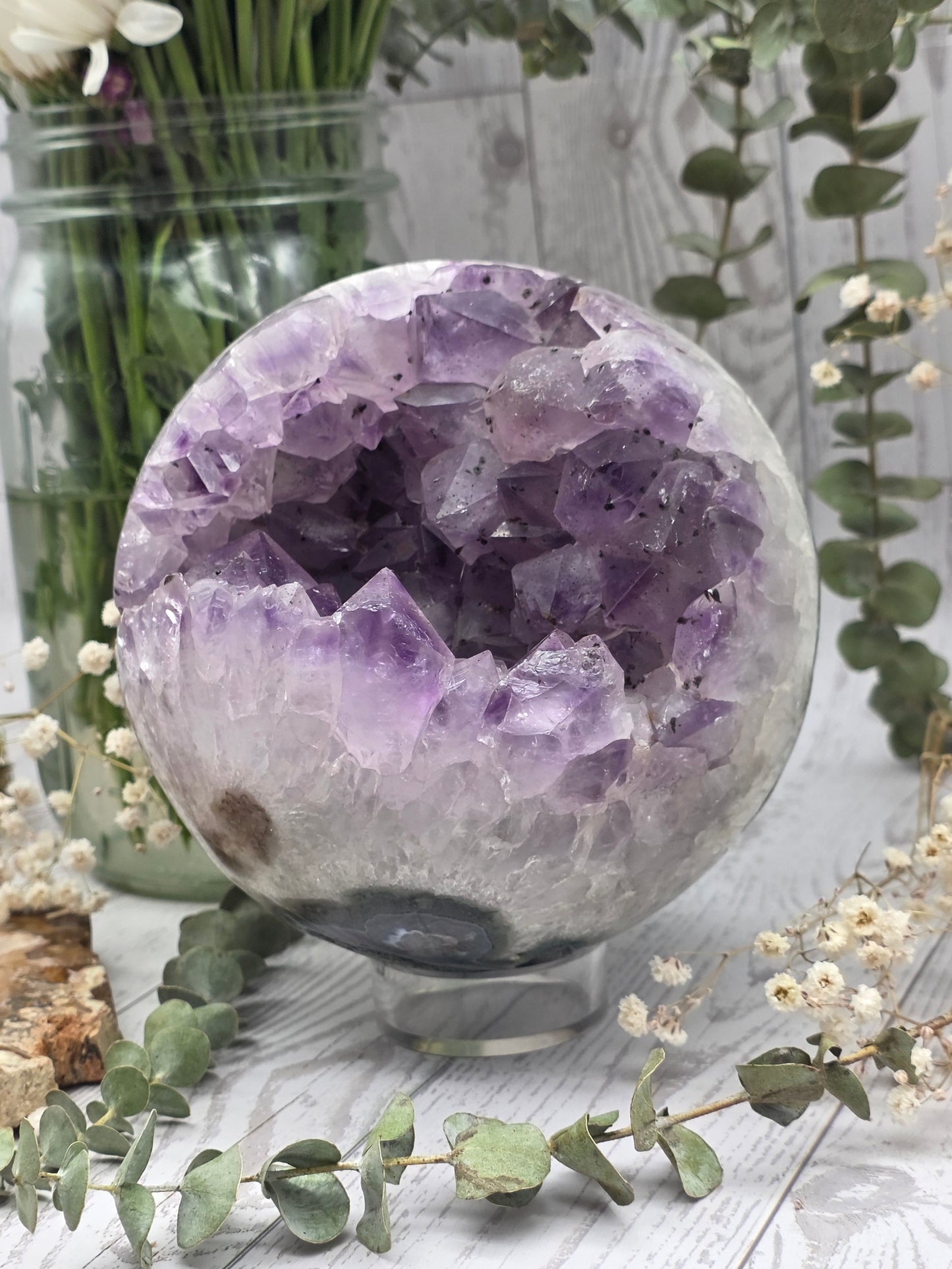 Amethyst Sphere With Druzy