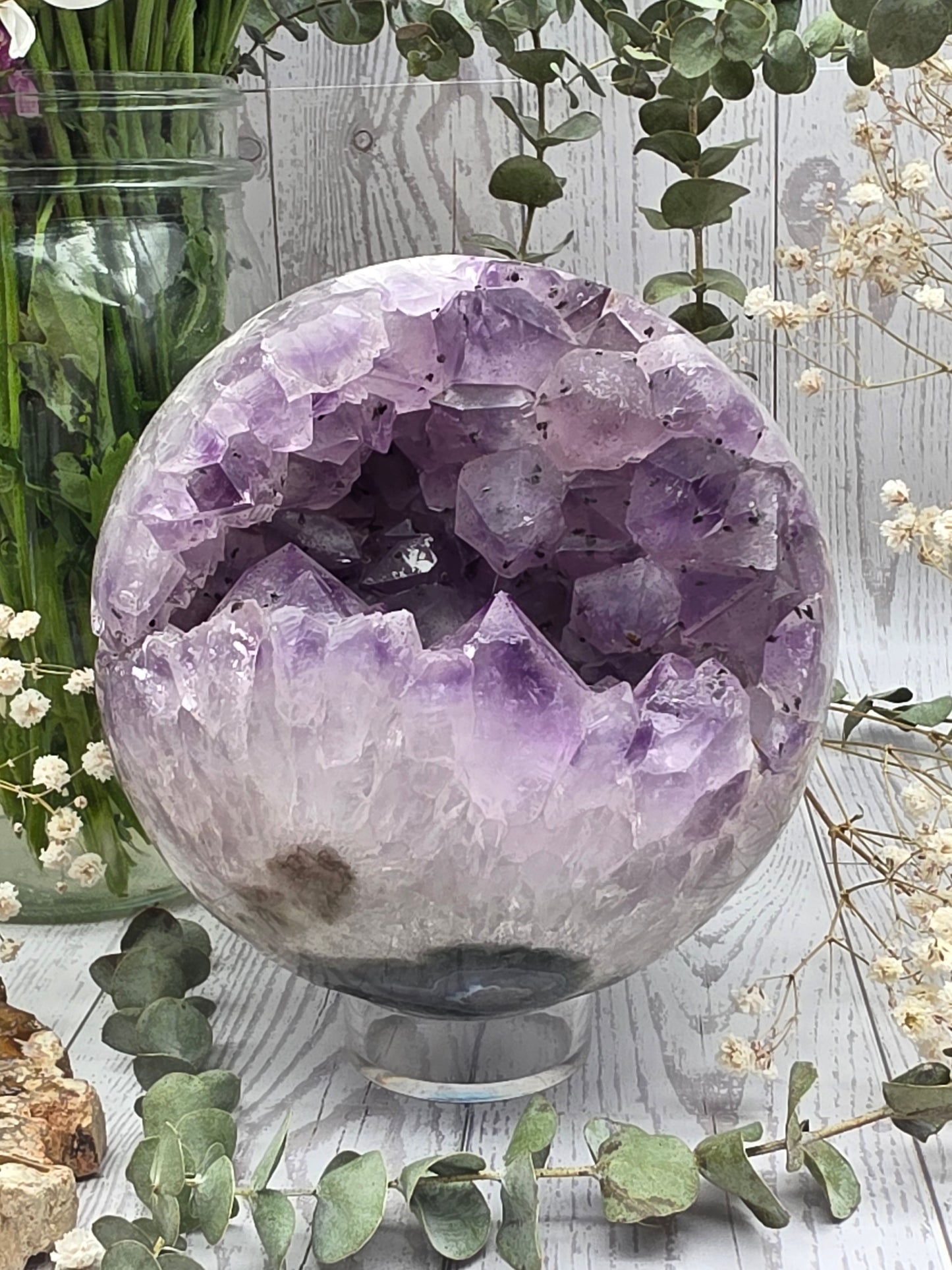 Amethyst Sphere With Druzy