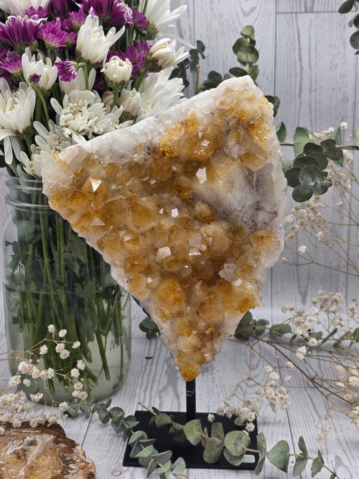 Citrine Cluster on Stand