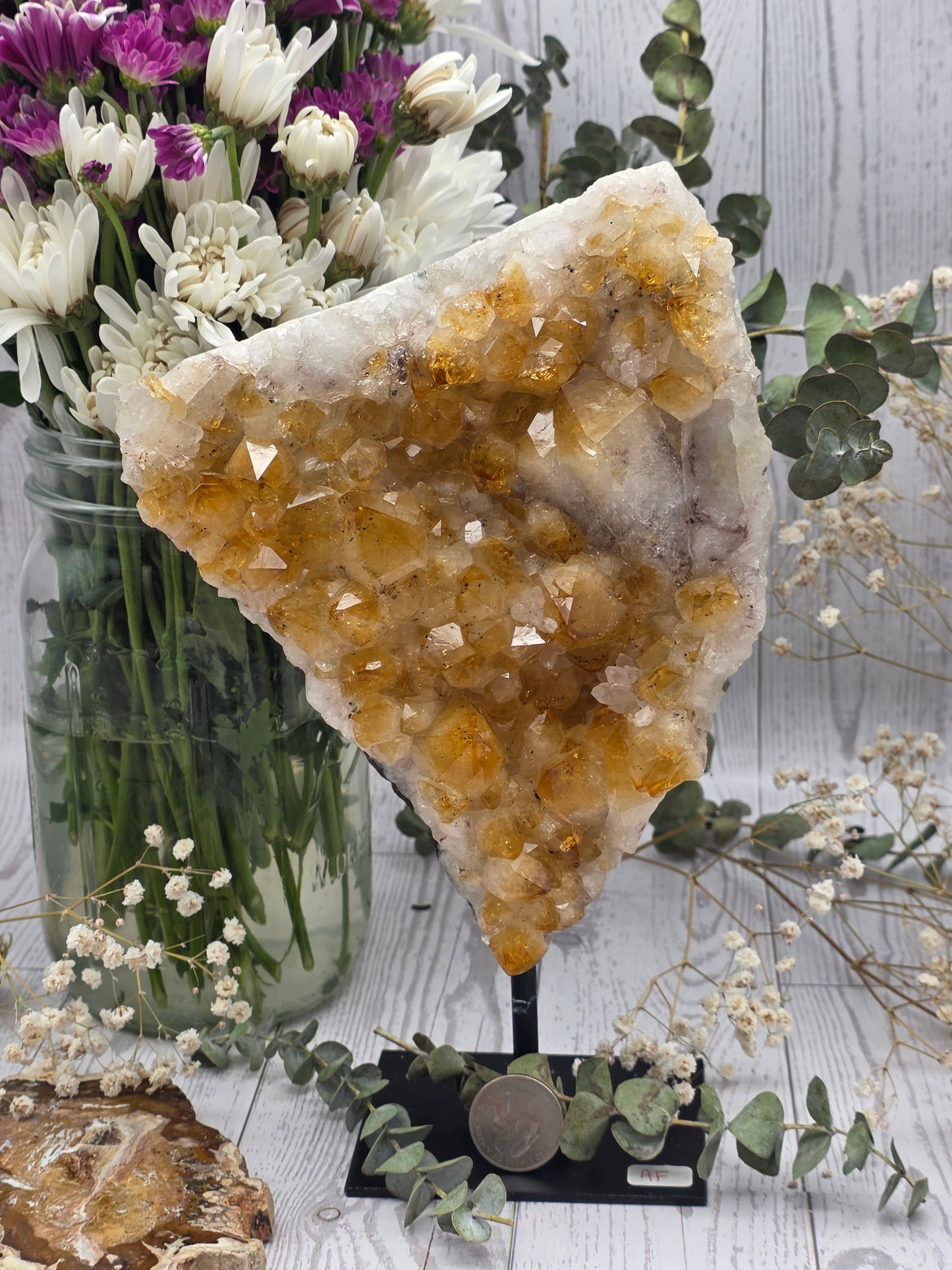 Citrine Cluster on Stand