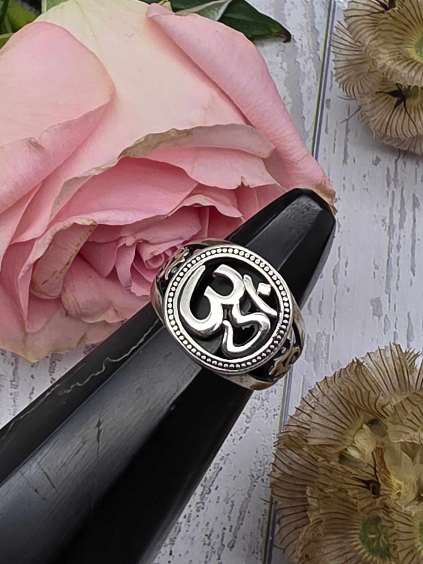 Sterling Silver Ohm Ring