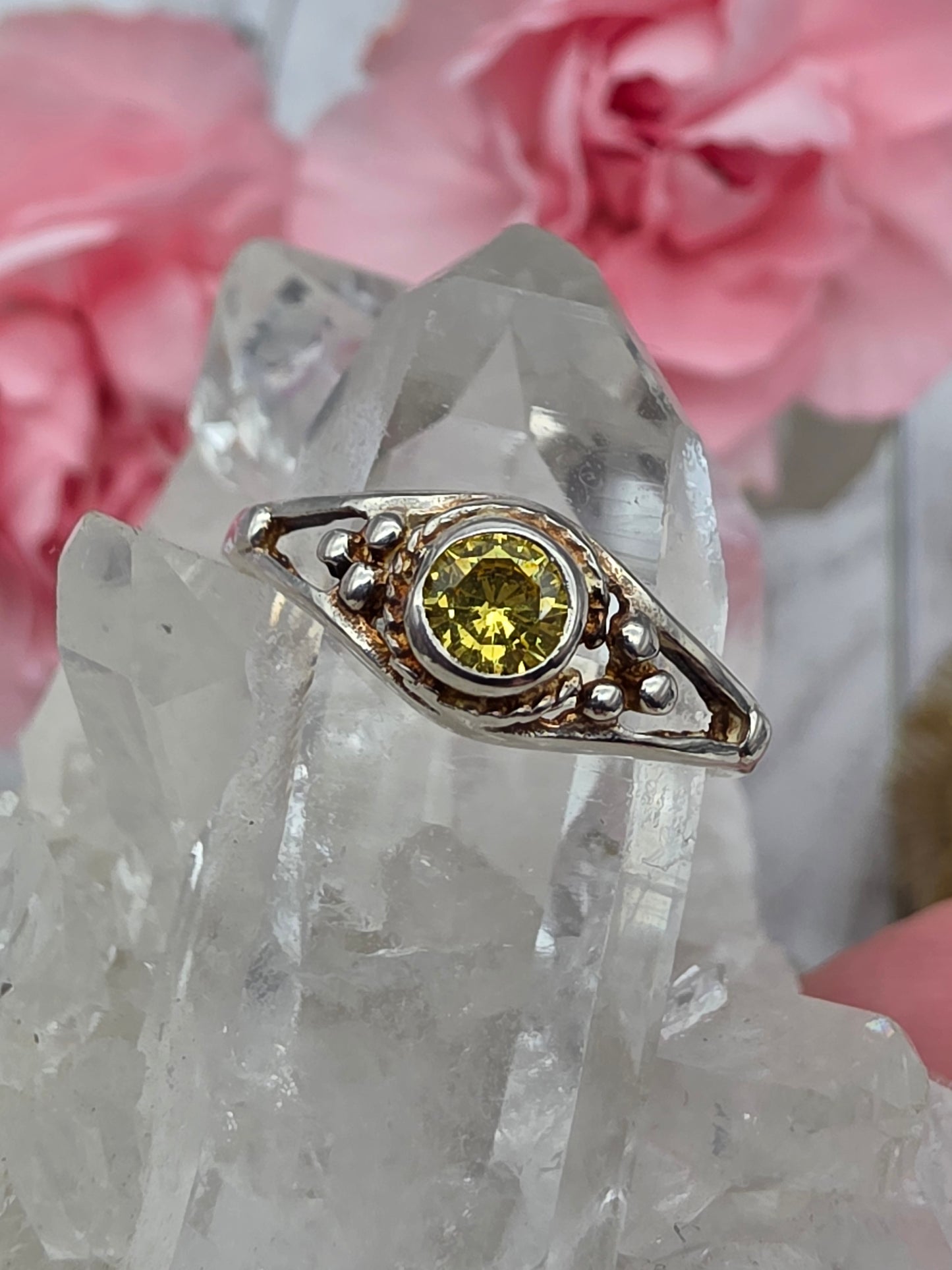 Yellow Cubic Zirconia Ring