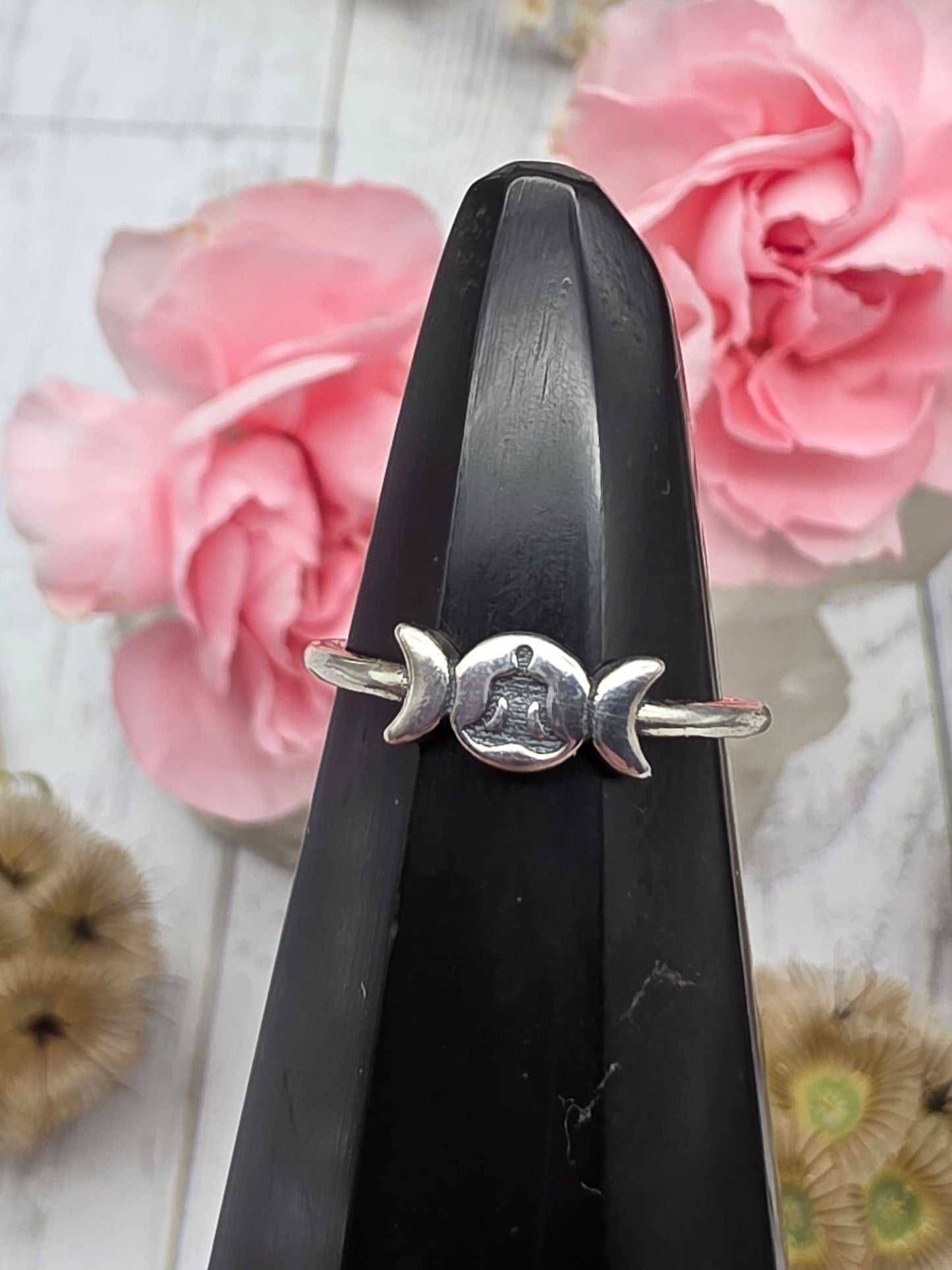 Sterling Silver Moon Phase Ring