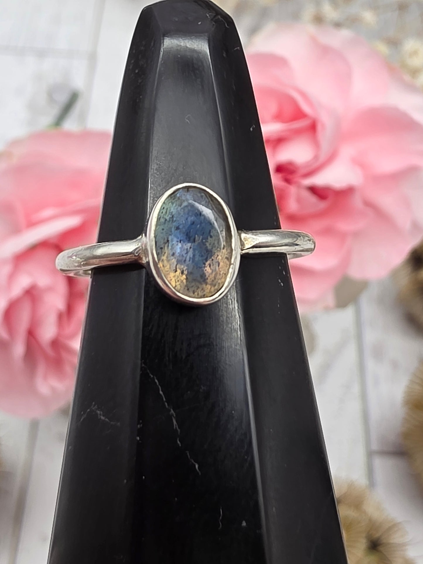 Faceted Labradorite Ring