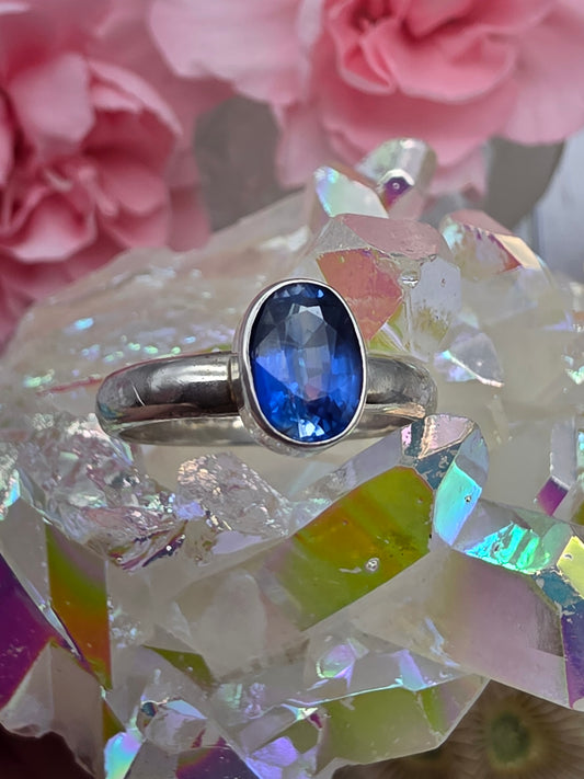 Faceted Blue Kyanite Ring