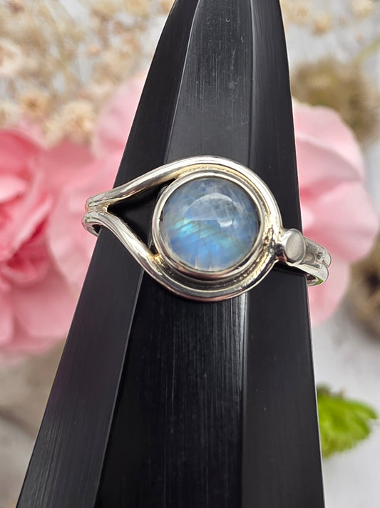 Round Moonstone Ring