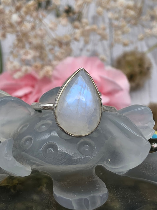 Teardrop Moonstone Ring