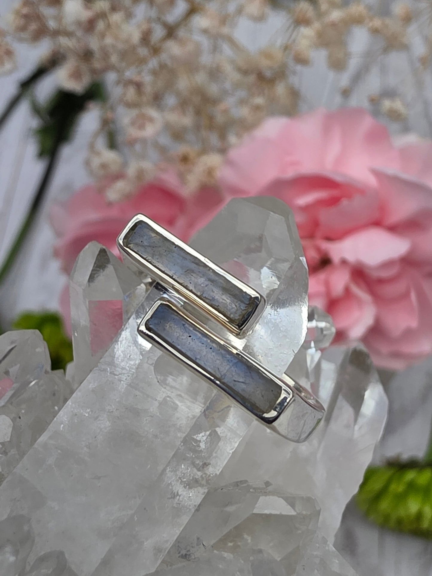 Labradorite Bar Ring