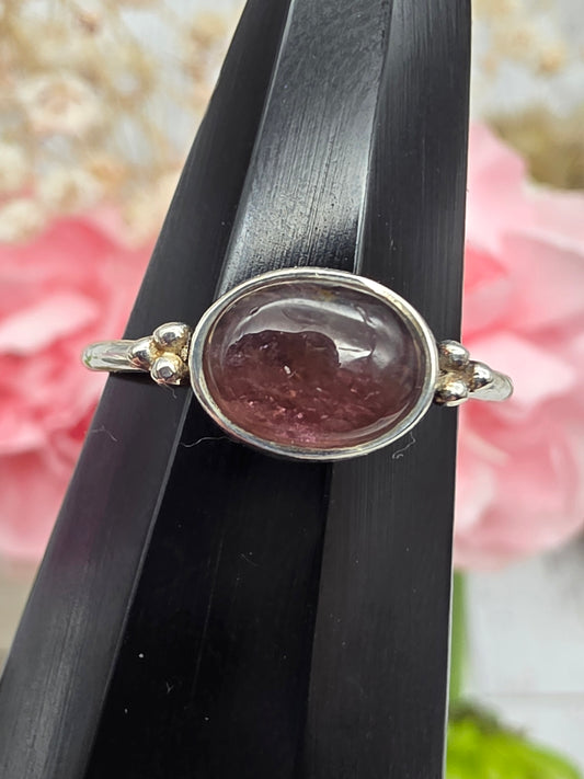 Oval Pink Tourmaline Ring