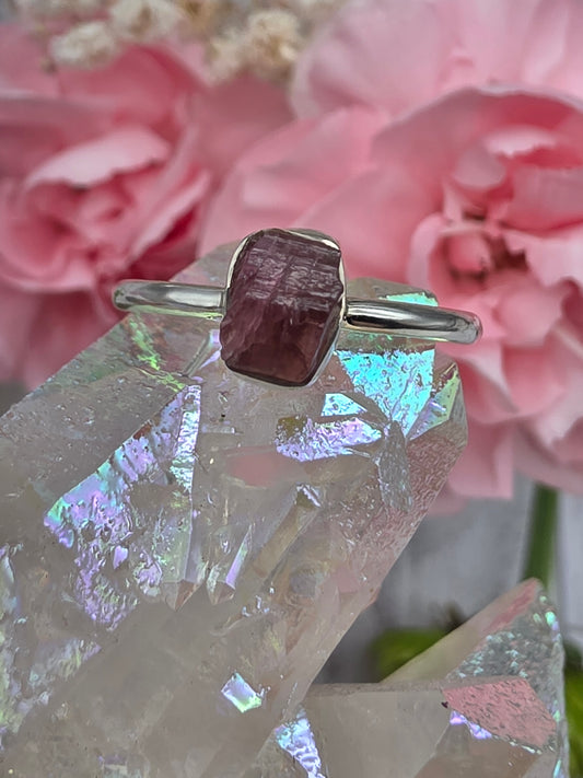 Raw Pink Tourmaline Ring